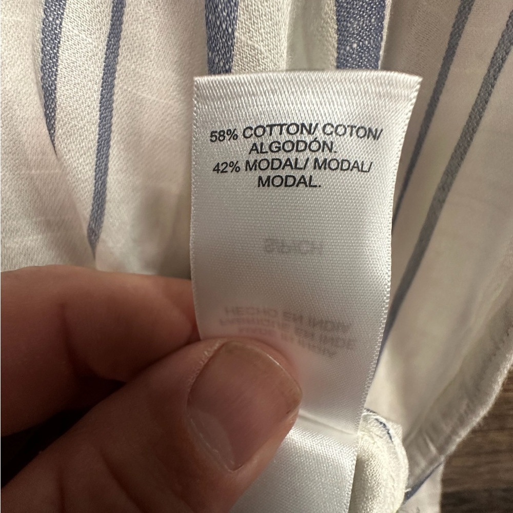 Lucky Brand Blue and White Striped Button Down Shirt - Picture 9 of 9
